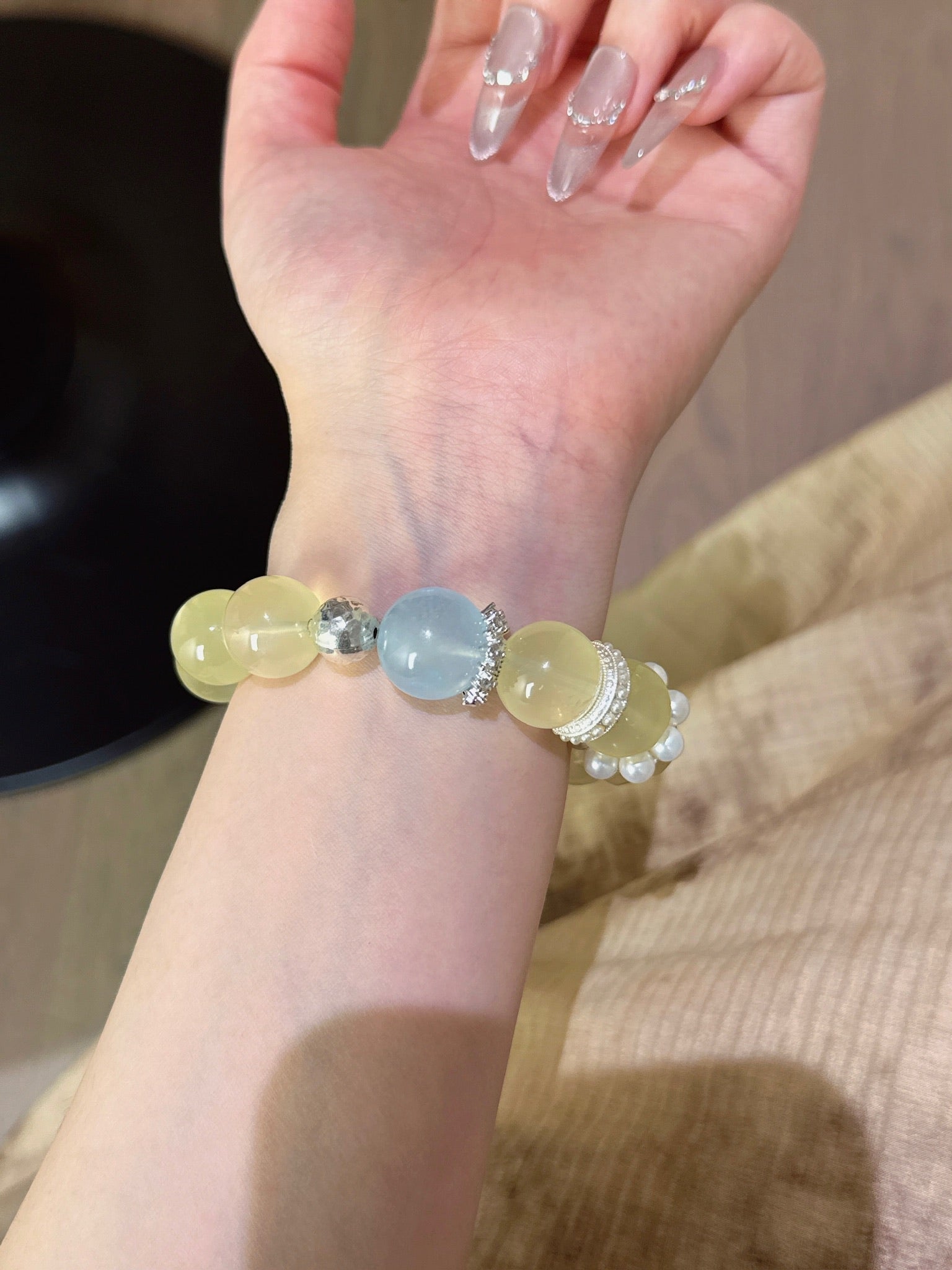 ▫️▪️ Citrine aquamarine bracelet